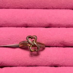 Sterling silver Gold plated double Heart Ring size 7